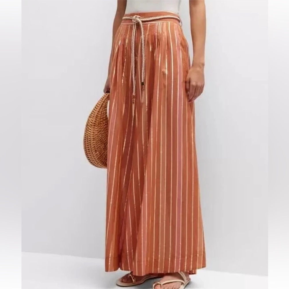Zimmermann Devi Metallic Stripe Wide Leg Cover-Up Pants